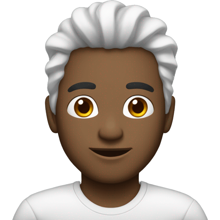 Chico blanco de pelo negro rizo  emoji