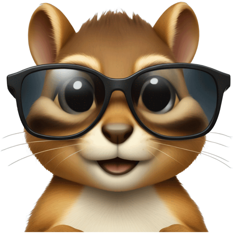 Chipmunk in sunglasses emoji