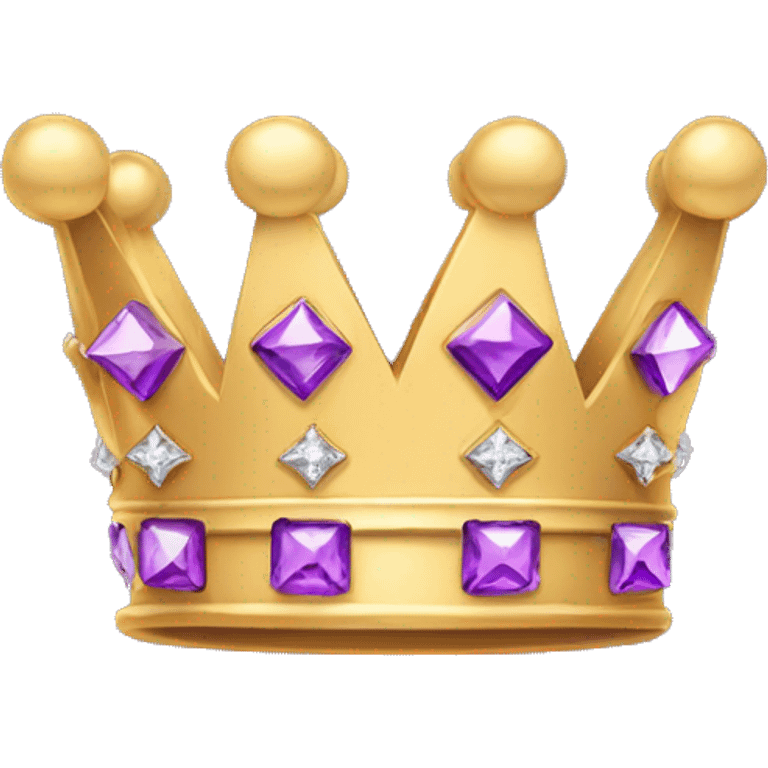 Gold Crown with purle diamonds emoji