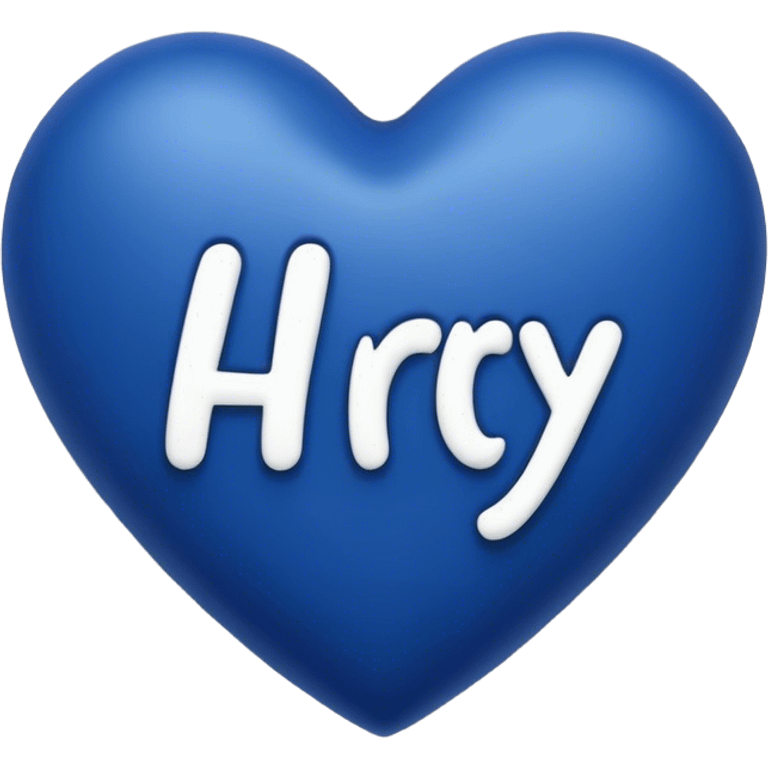 Dark blue heart with the words Hi Ry in the middle  emoji