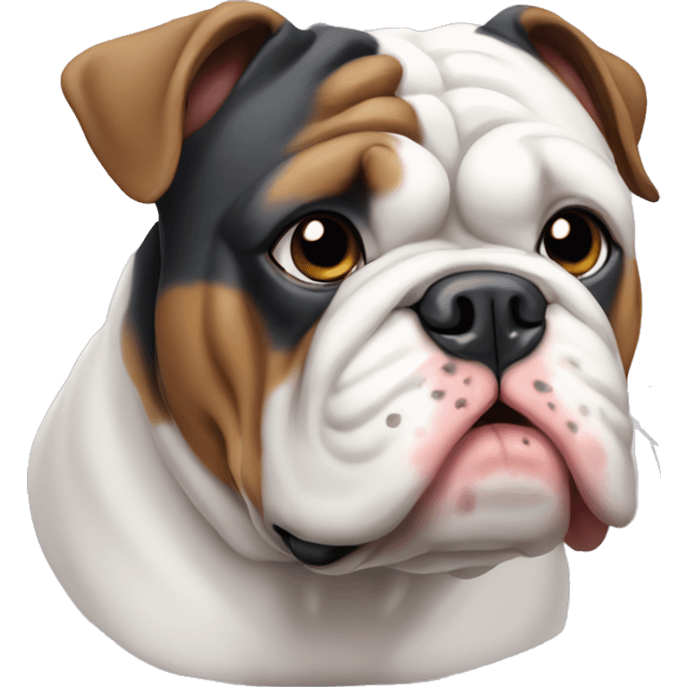 Tri color English bulldog emoji