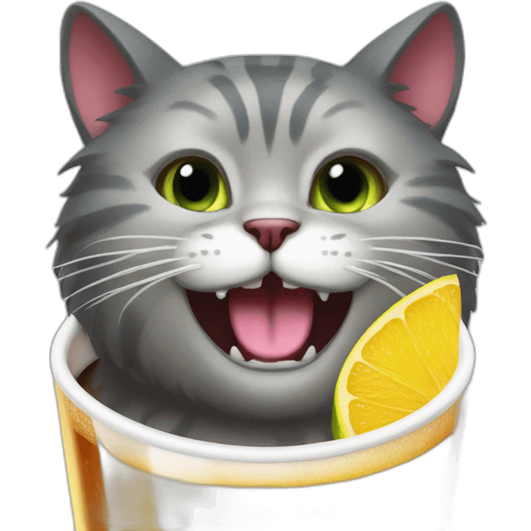 Cat-drink monster emoji