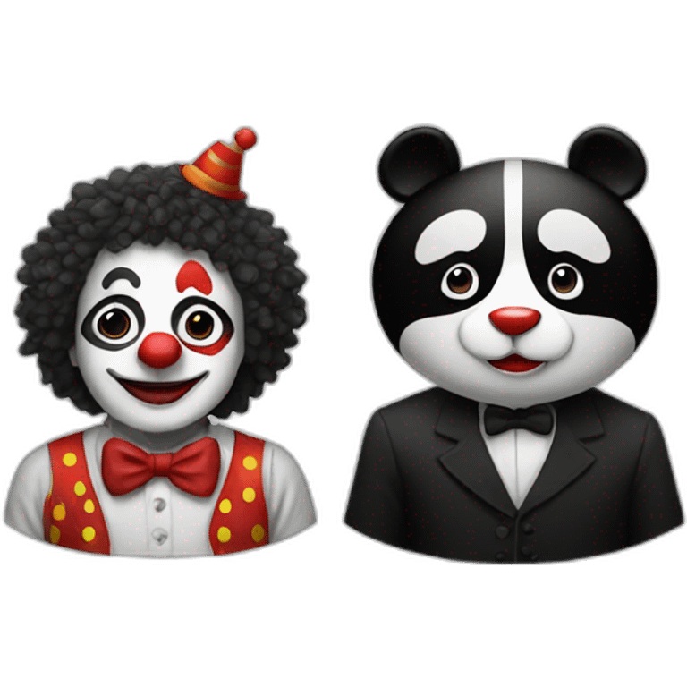 A clown and a panda emoji