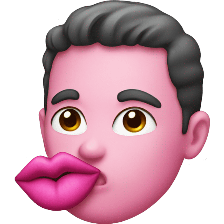 Pink kiss emoji