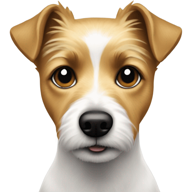 focused blonde Jack Russell/Yorkie dog in solitude with short hair emoji