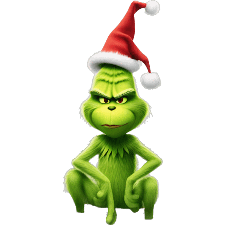 The grinch standing on top of Eiffel Tower  emoji