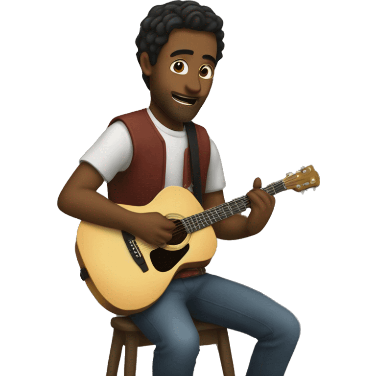 man playin guitar on a Thorne emoji