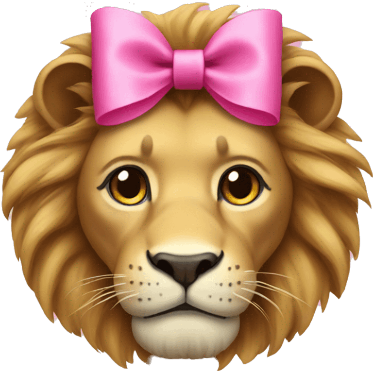 Lion with a pink bow emoji