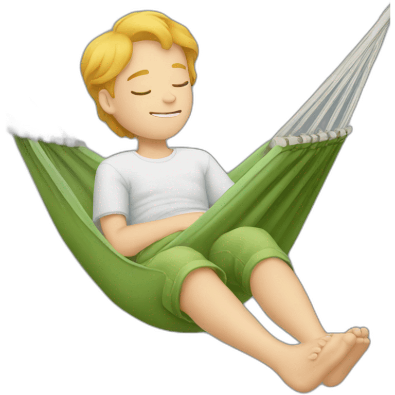 a white kid laying in hammock emoji