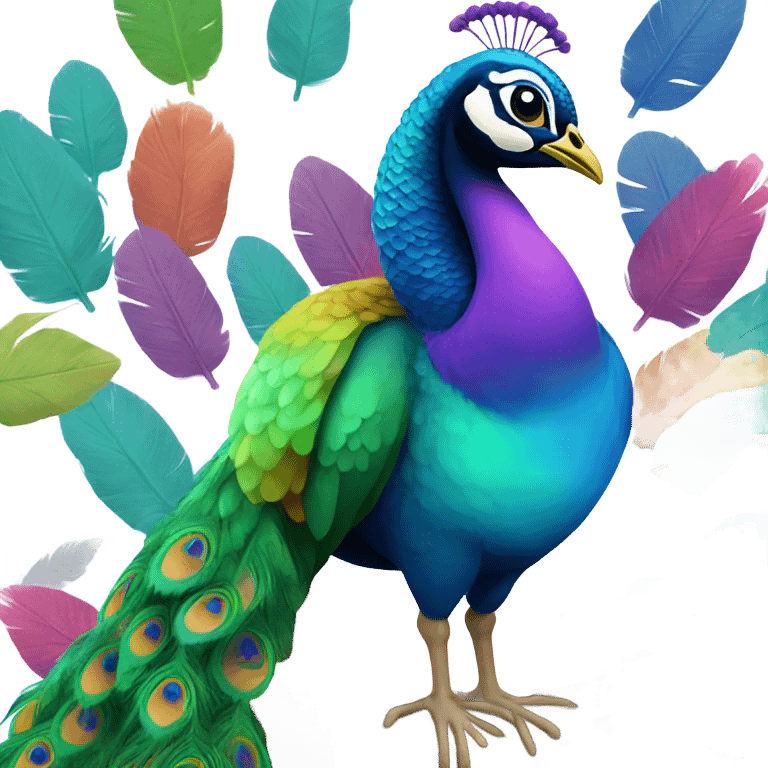 Peacock wearing a hoodie emoji