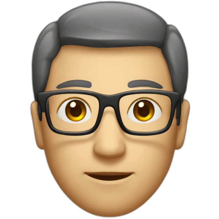 Squared head man with glasses emoji