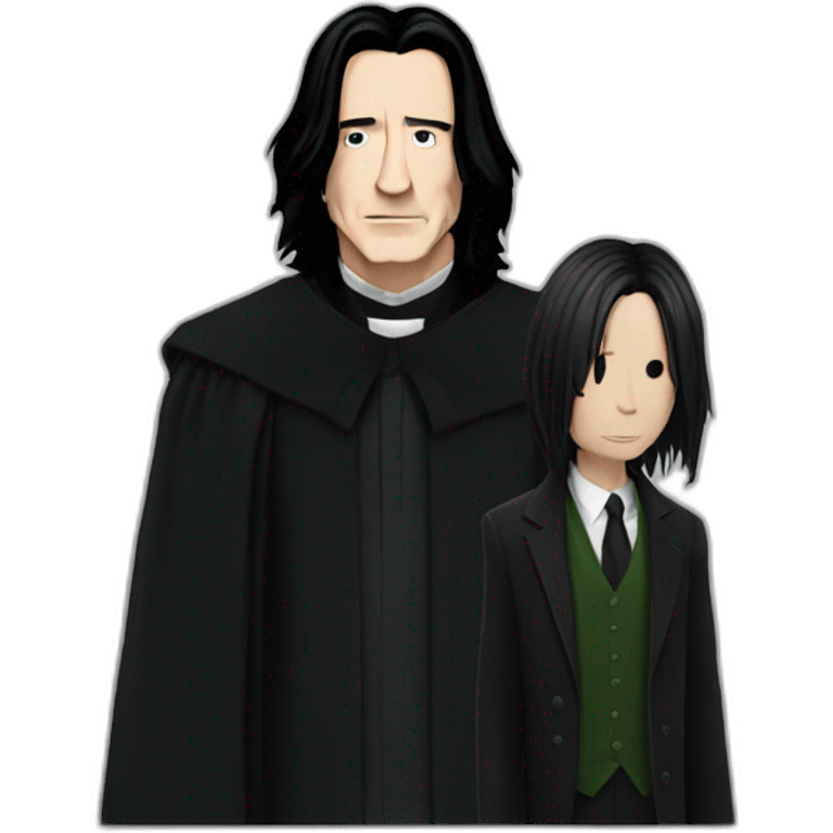 snape standing next to a dj emoji