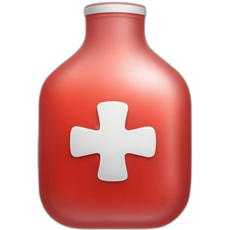 medical soft bag with red liquid emoji