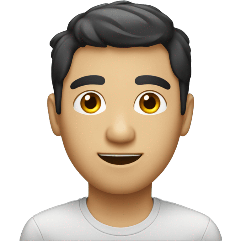 coder guy, round face, no glasses, nose ring and black silcky hair  emoji