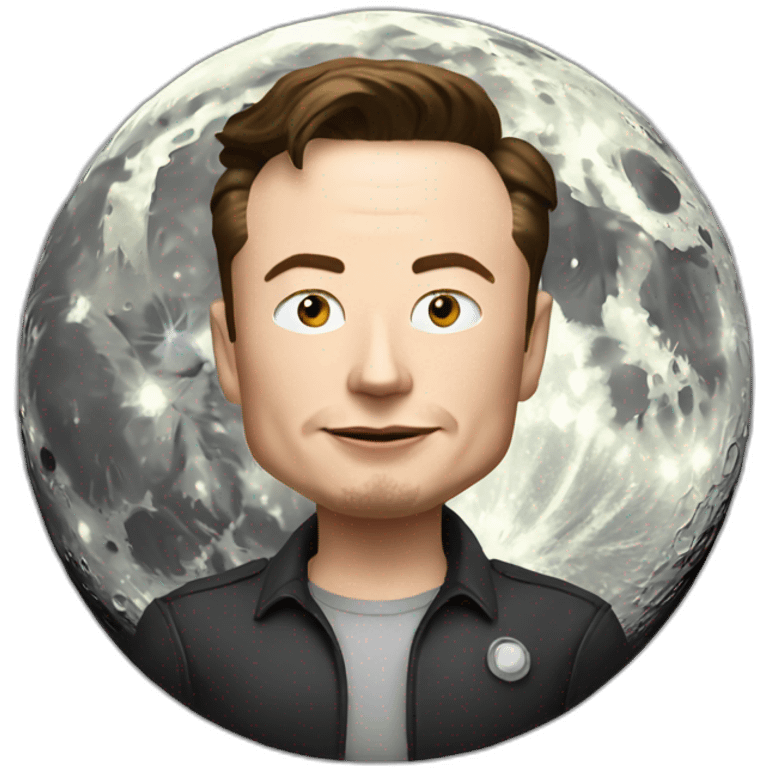 Elon Musk sur la lune emoji