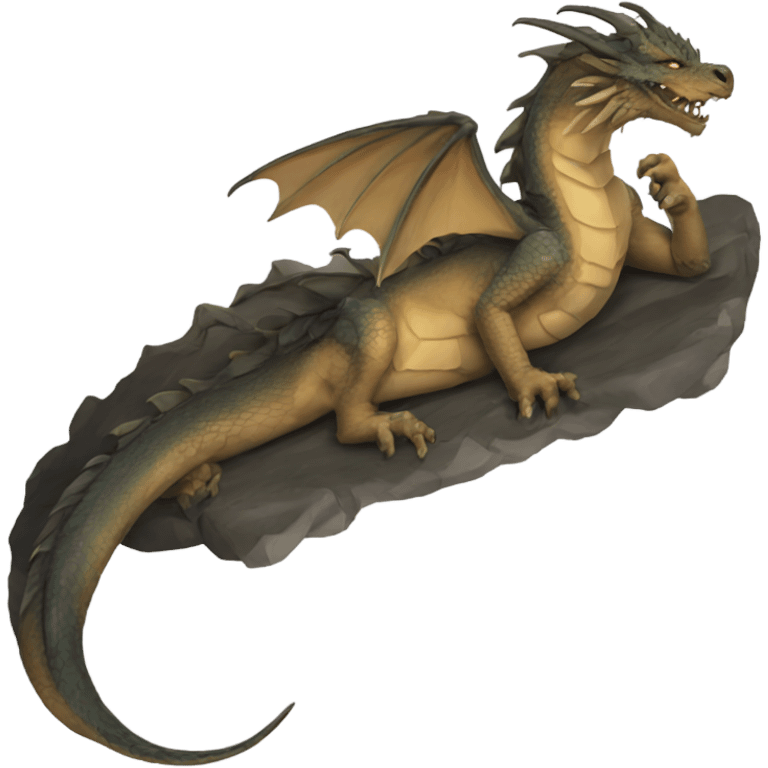 a hydrid dragon/man lying down emoji