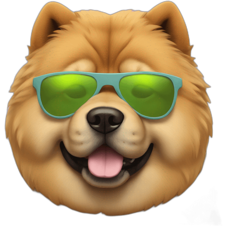 Chow chow with sunglasses emoji