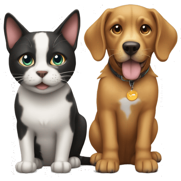 cat and dog emoji