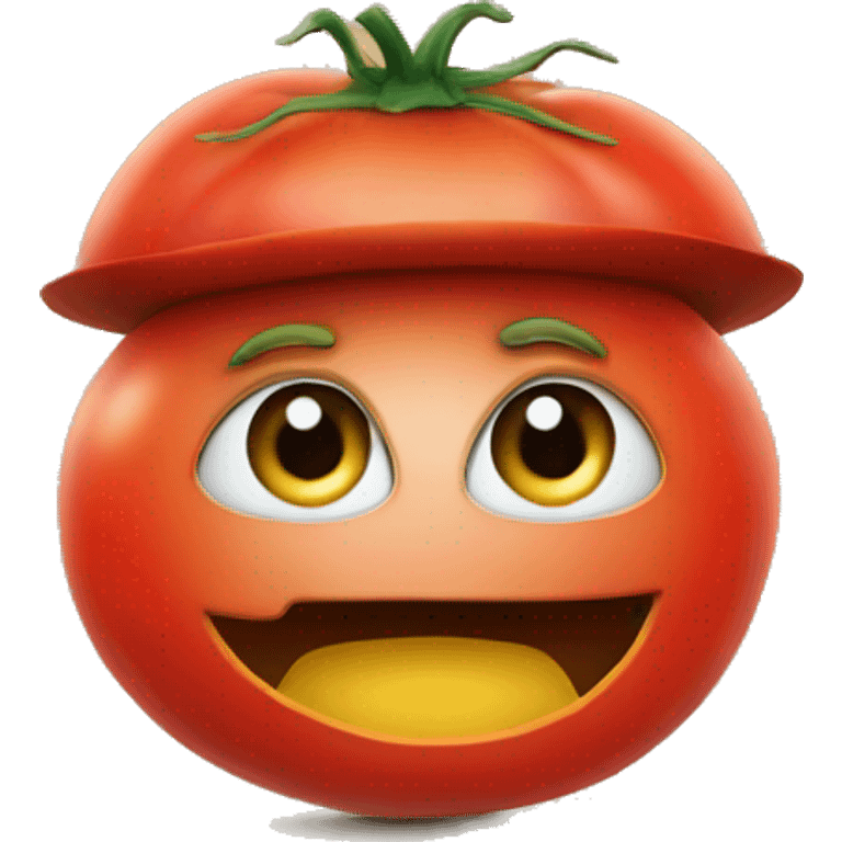 tomato with hat emoji