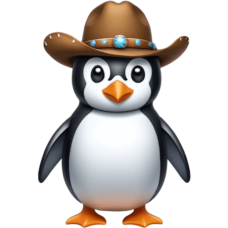 Penguin with cowboy hat emoji