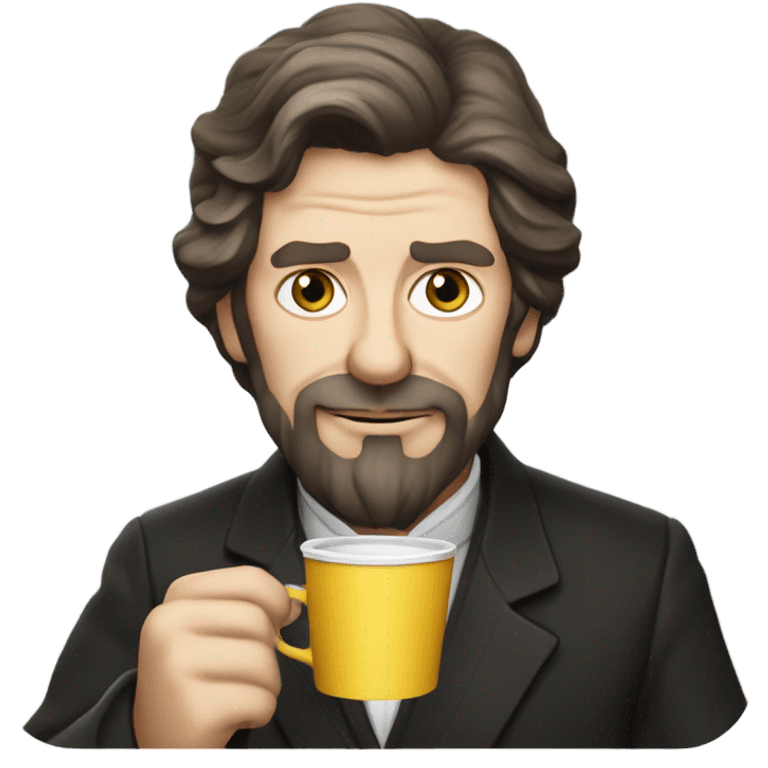 Vladimir Grigorievich Shukhov with plastic cup of coffee emoji