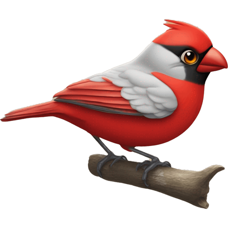 cara de un pájaro cardenal rojo emoji