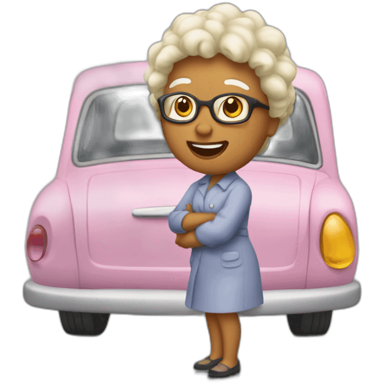 Mamie sur une voiture emoji