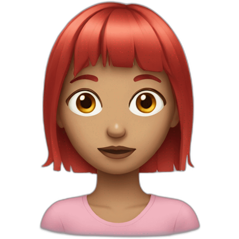 girl red hair with bang emoji