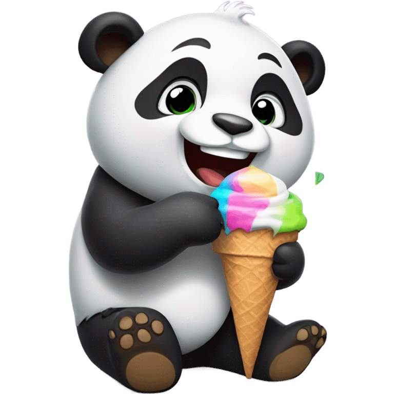 Panda eating ice cream emoji