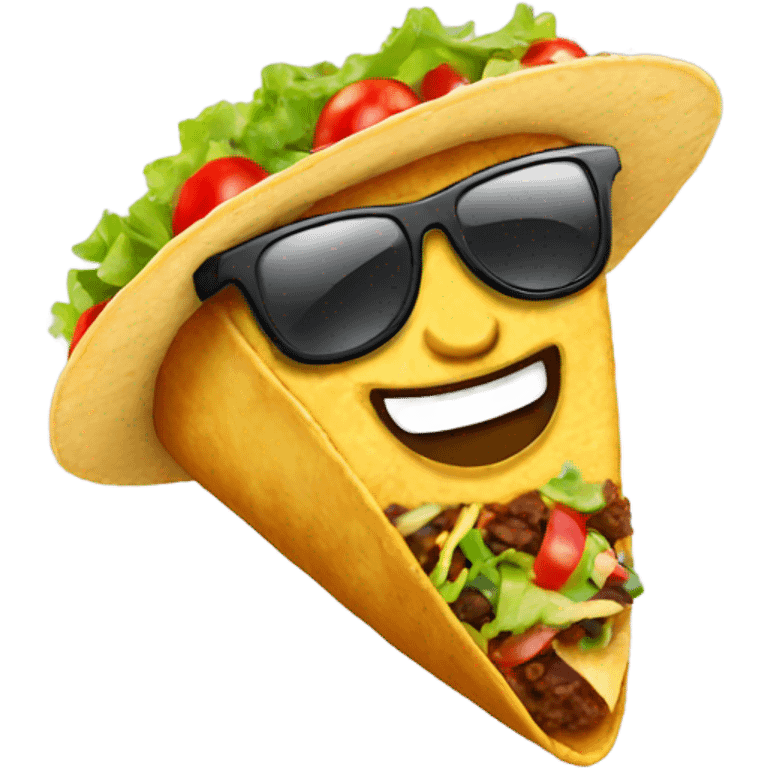 Taco with sunglasses emoji