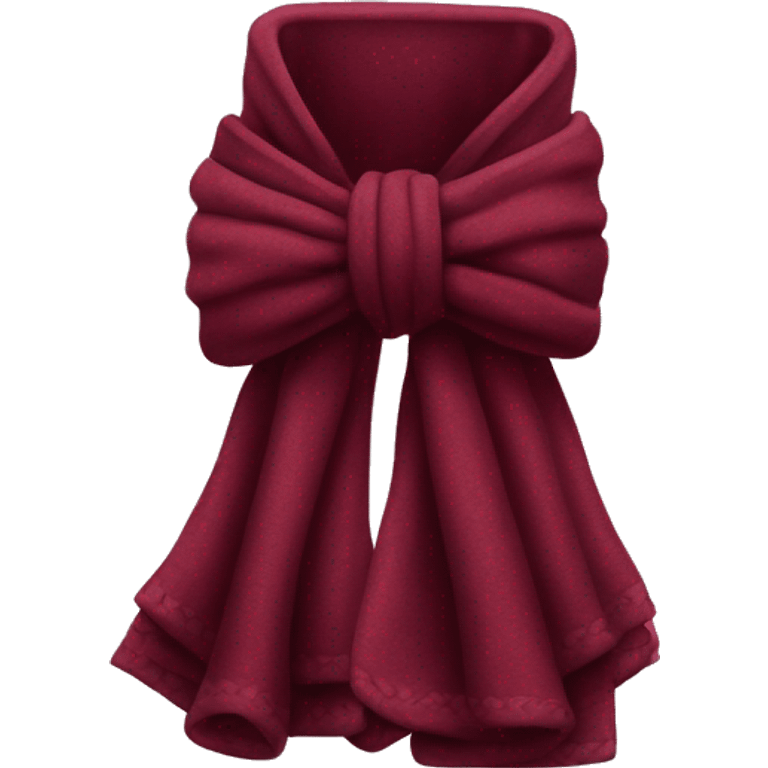 Realistic blankets neatly folded in a burgundy bow emoji