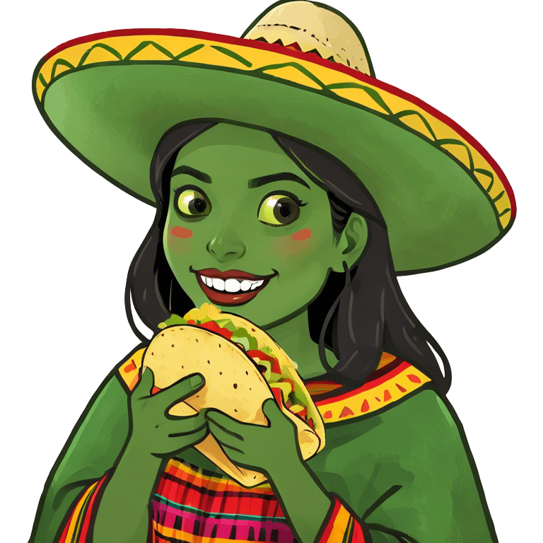 mexican girl eating taco emoji