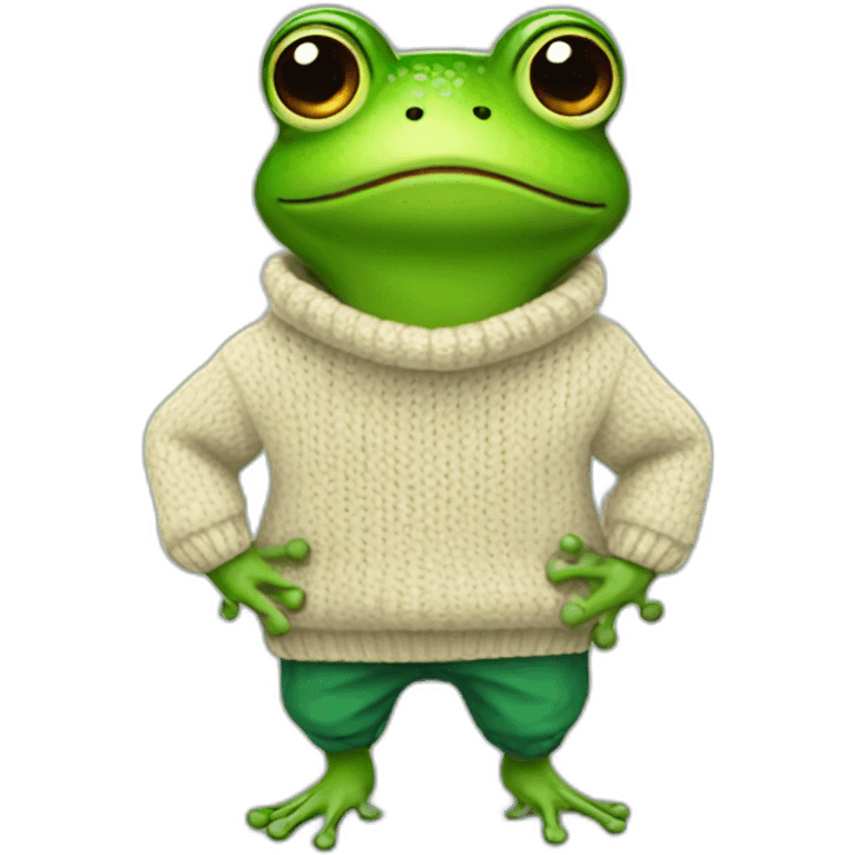 frog wearing a sweater emoji