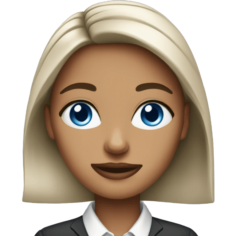 Business woman blue eyes emoji