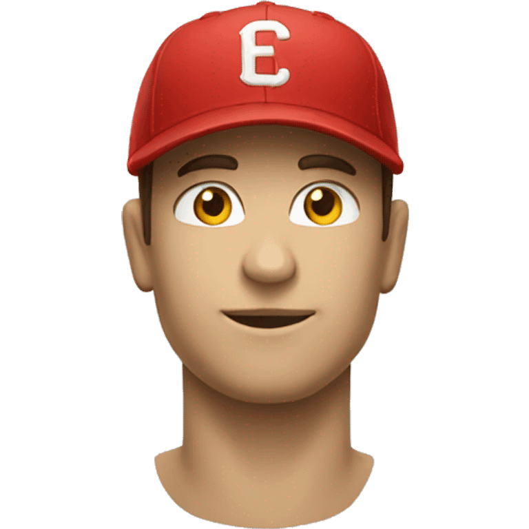 single red baseball cap with a C emoji