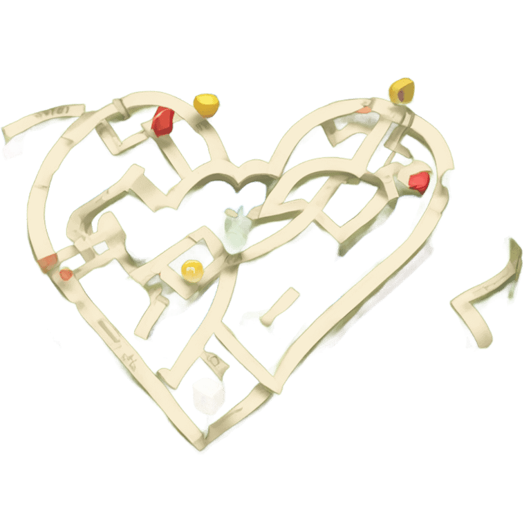 Map to my heart with music notes along the way and the letters CH emoji