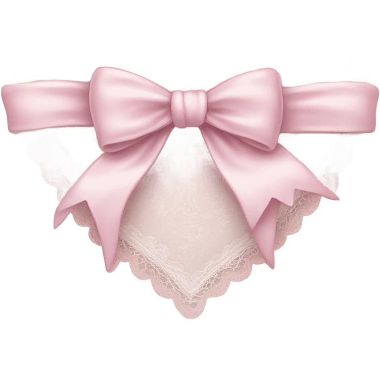 rococo Pastel pink heart with white bow with lace and frills  emoji