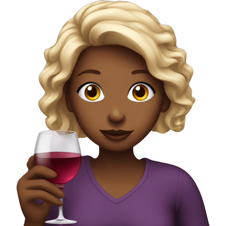 Girl drinking wine emoji