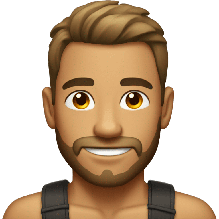 Extremely handsome tan tattooed man emoji