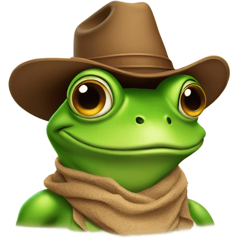 Frog with cowboy hat  emoji