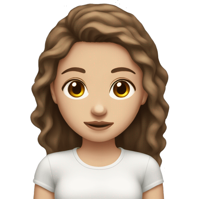 girl with brown hair, hazel eyes, fair skin, nose piercing emoji