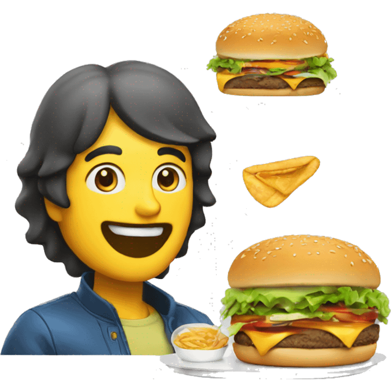 Khaby lame qui mange un burger  emoji