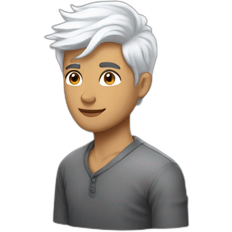 Manish Suthar college student white hair some and lean body  emoji