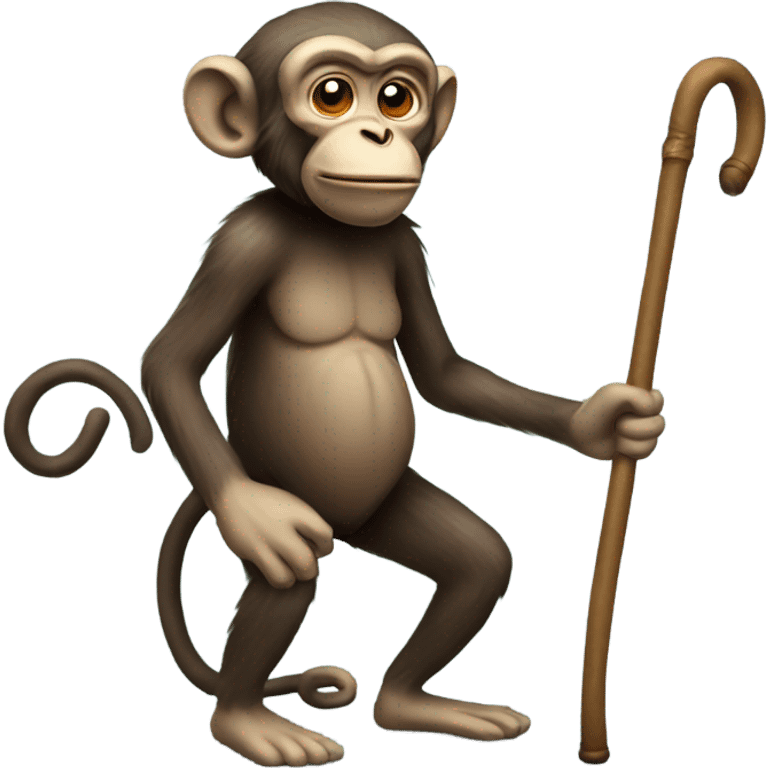 Very Old Monkey with cane emoji