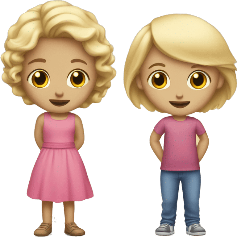 blonde child does not give a toy to another blonde child emoji