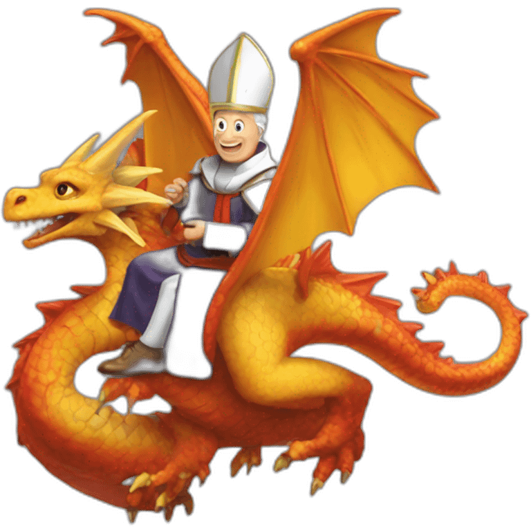 Le pape sur un dragon emoji