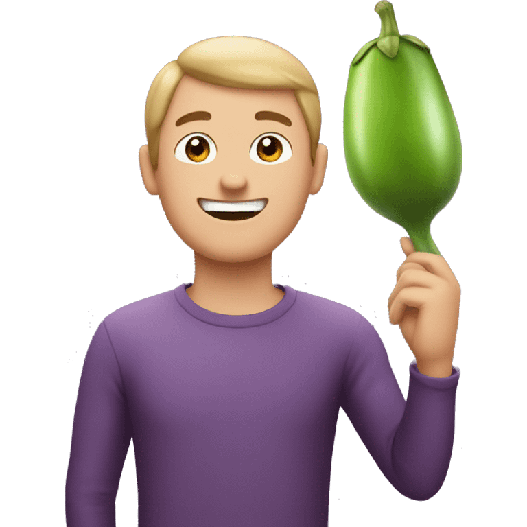 Lad with eggplant  emoji