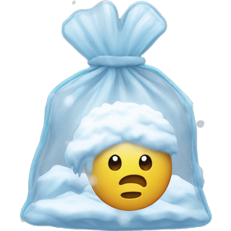 Snow in a see through bag emoji