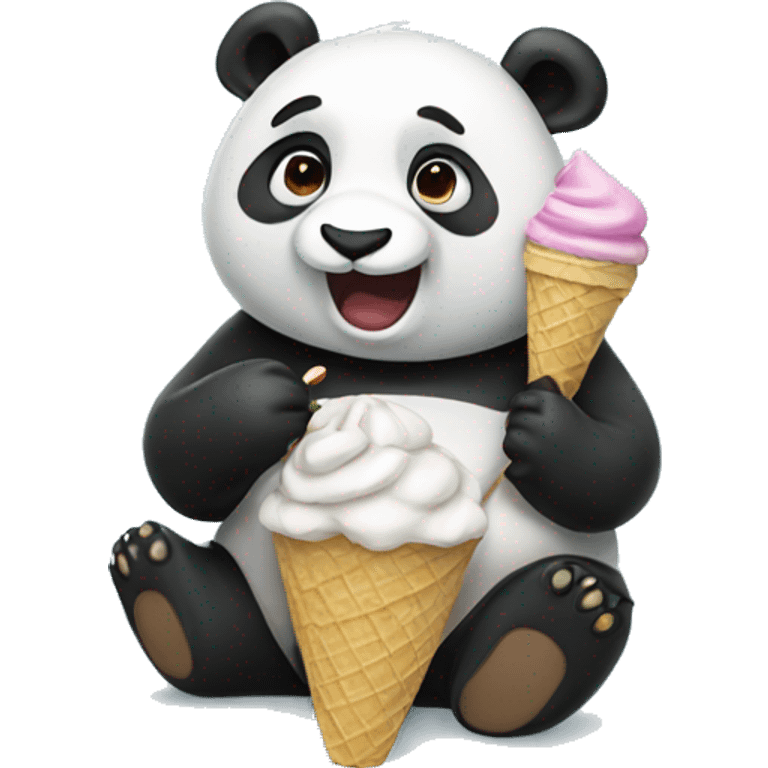 Panda eating ice cream emoji