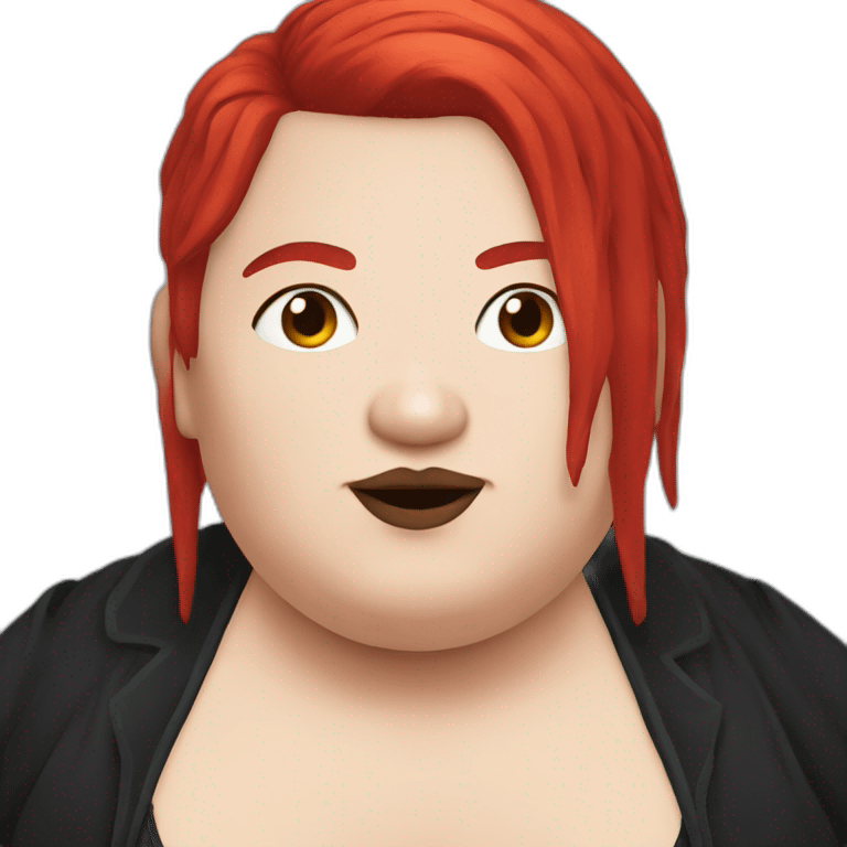 fat goth with red hair emoji